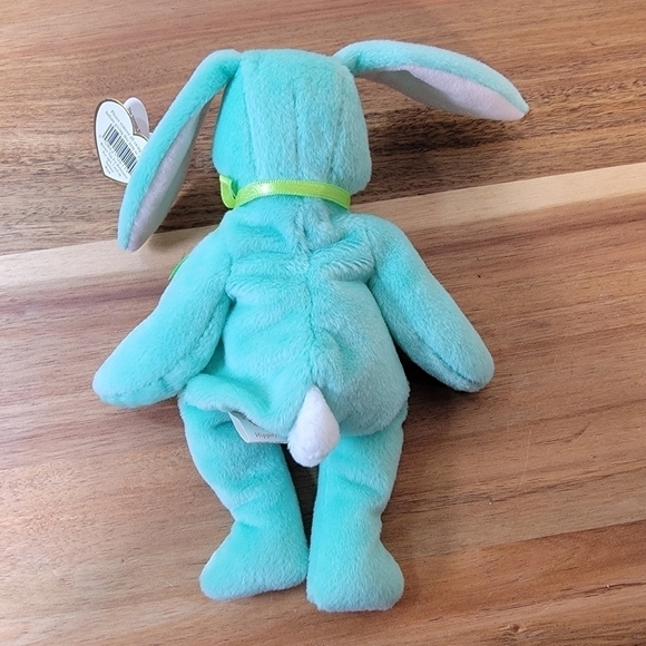 Vintage NWT Beanie Babies Hippity Green Bunny Plush 1996 P.V.C. Pellets 6-1-96 - Picture 8 of 16